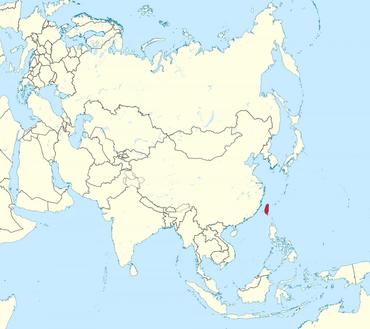 Тајван карта у Азији