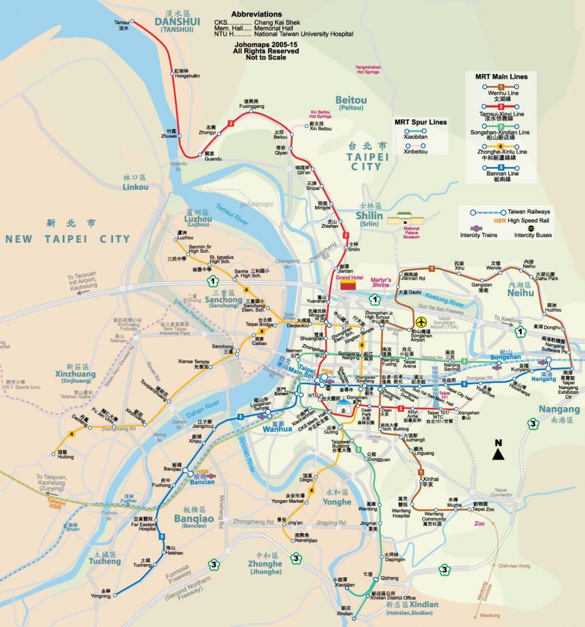 карта метро у Тајвану