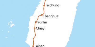 Тајвана велике брзине железничке маршруте на мапи